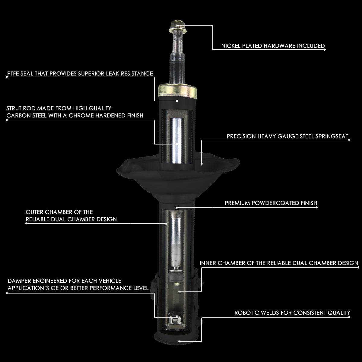 DNA Motoring, 00-01 Infiniti I30 00-03 Nissan Maxima Front Quick Strut Assembly w/Coil Spring