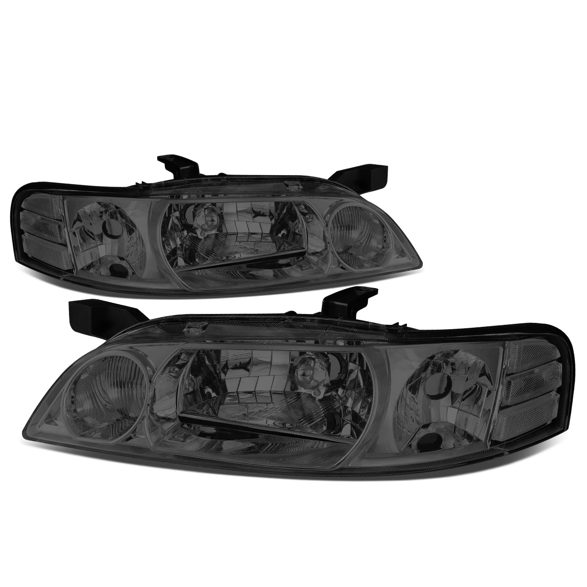 DNA Motoring, 00-01 Nissan Altima Headlights - Smoked Housing Clear Corner