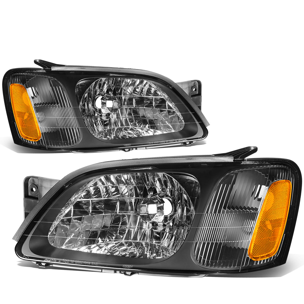 DNA Motoring, 00-04 Subaru Legacy L/Brighton 03-06 Baja Headlights - Black Housing Amber Corner