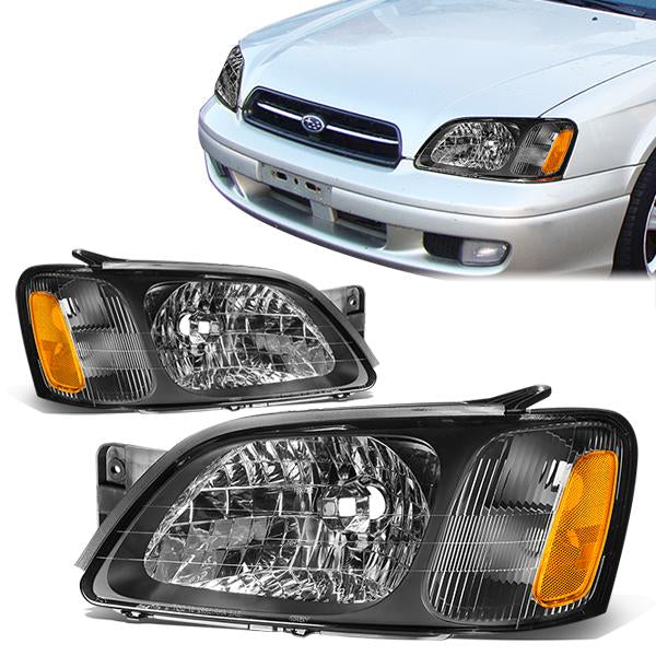 DNA Motoring, 00-04 Subaru Legacy L/Brighton 03-06 Baja Headlights - Black Housing Amber Corner