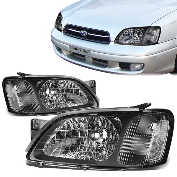 DNA Motoring, 00-04 Subaru Legacy L/Brighton 03-06 Baja Headlights - Black Housing Clear Corner