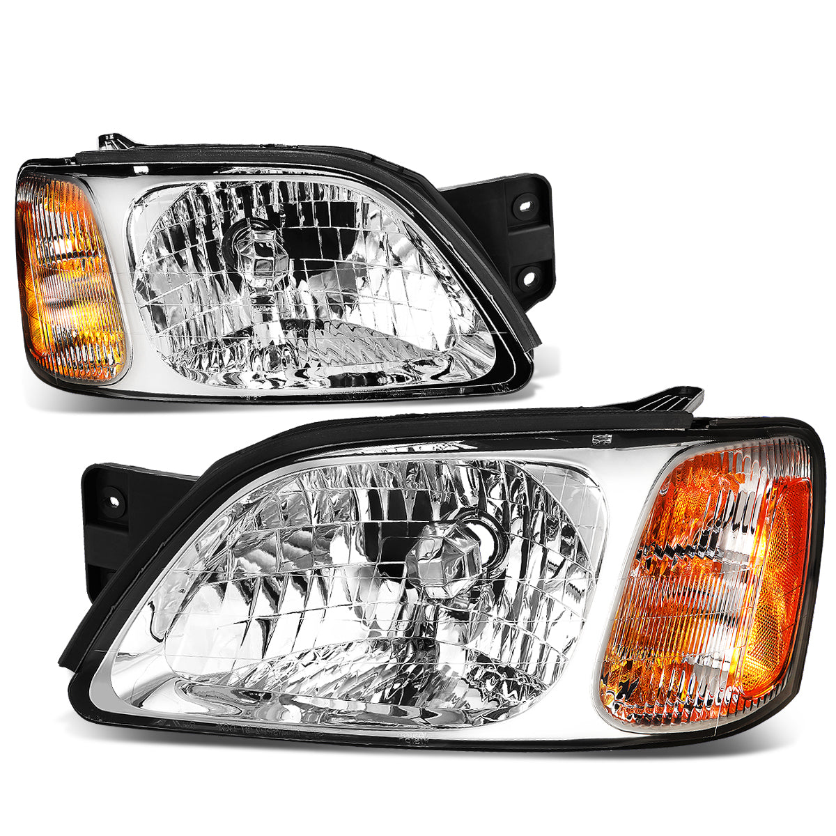 DNA Motoring, 00-04 Subaru Legacy L/Brighton 03-06 Baja Headlights - Chrome Housing Amber Corner