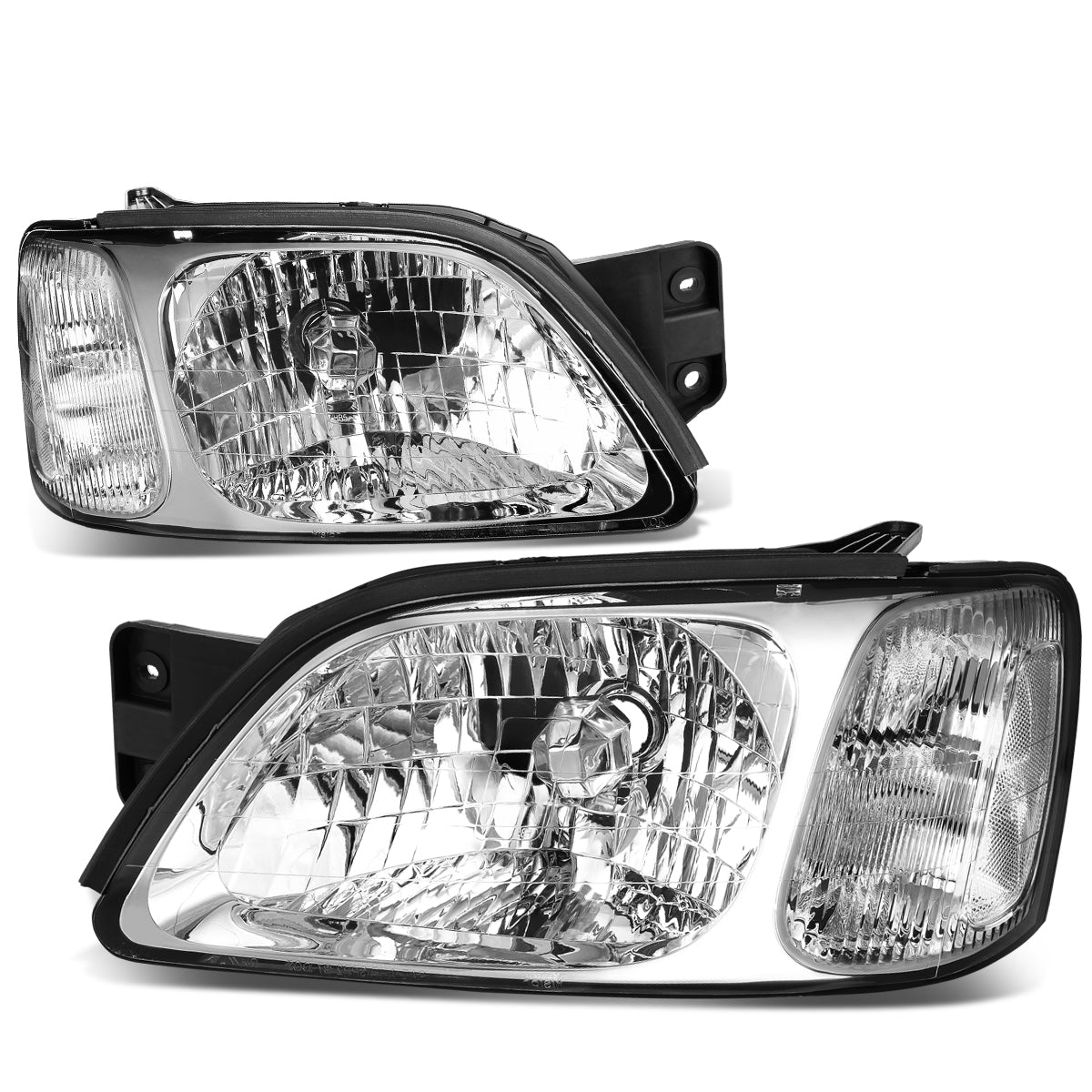 DNA Motoring, 00-04 Subaru Legacy L/Brighton 03-06 Baja Headlights - Chrome Housing Clear Corner