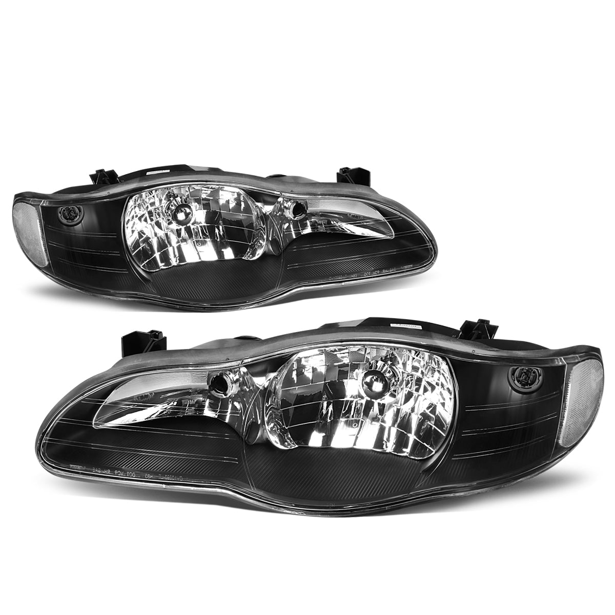 DNA Motoring, 00-05 Chevy Monte Carlo Headlights - Black Housing Clear Corner