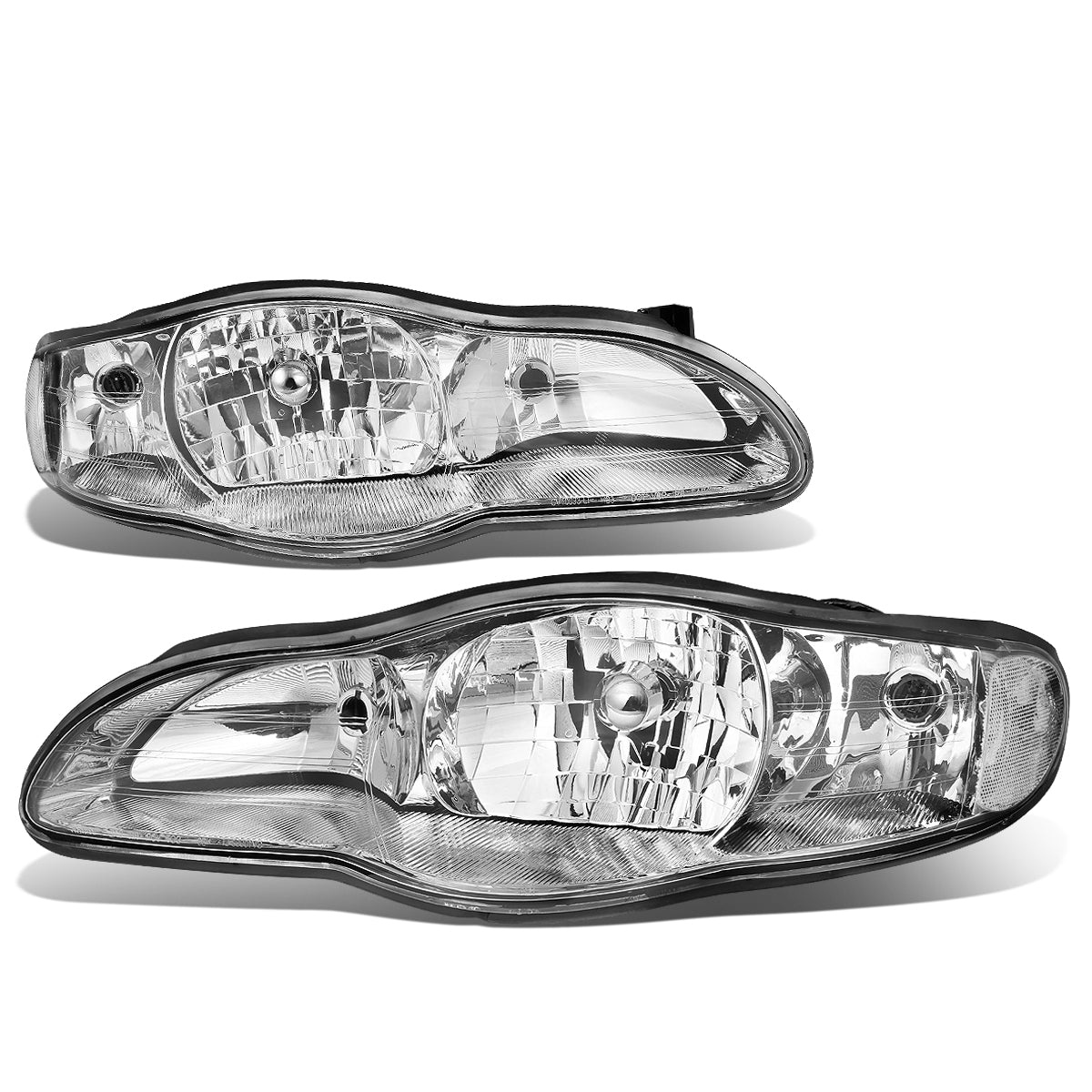 DNA Motoring, 00-05 Chevy Monte Carlo Headlights - Chrome Housing Clear Corner