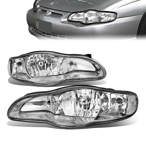 DNA Motoring, 00-05 Chevy Monte Carlo Headlights - Chrome Housing Clear Corner