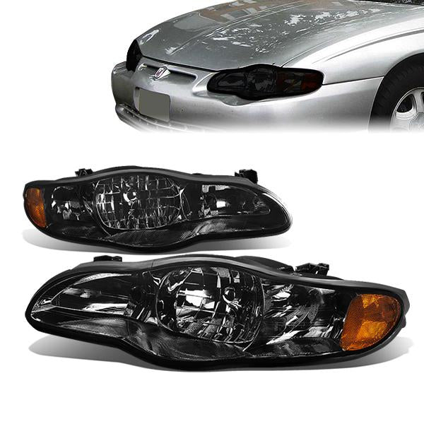 DNA Motoring, 00-05 Chevy Monte Carlo Headlights - Smoked Housing Amber Corner