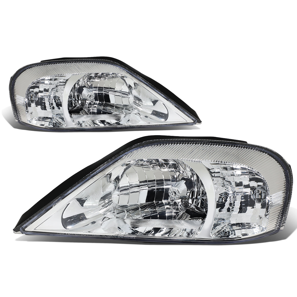 DNA Motoring, 00-05 Mercury Sable Headlights - Chrome Housing Clear Corner