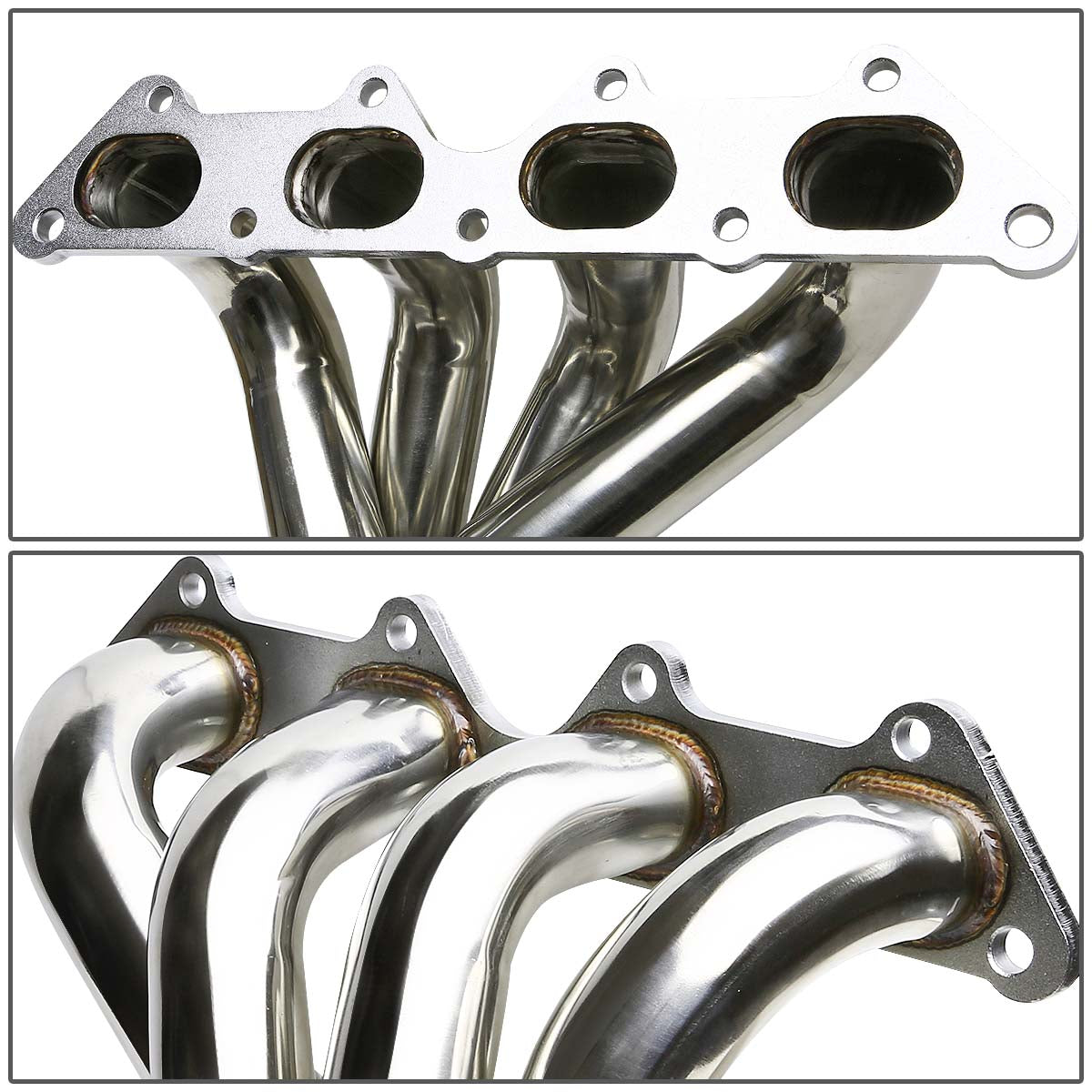 J2 Engineering, 00-05 Mitsubishi Eclipse 2.4L 4-1 Exhaust Header w/O2 Sensor Insertion - Stainless Steel