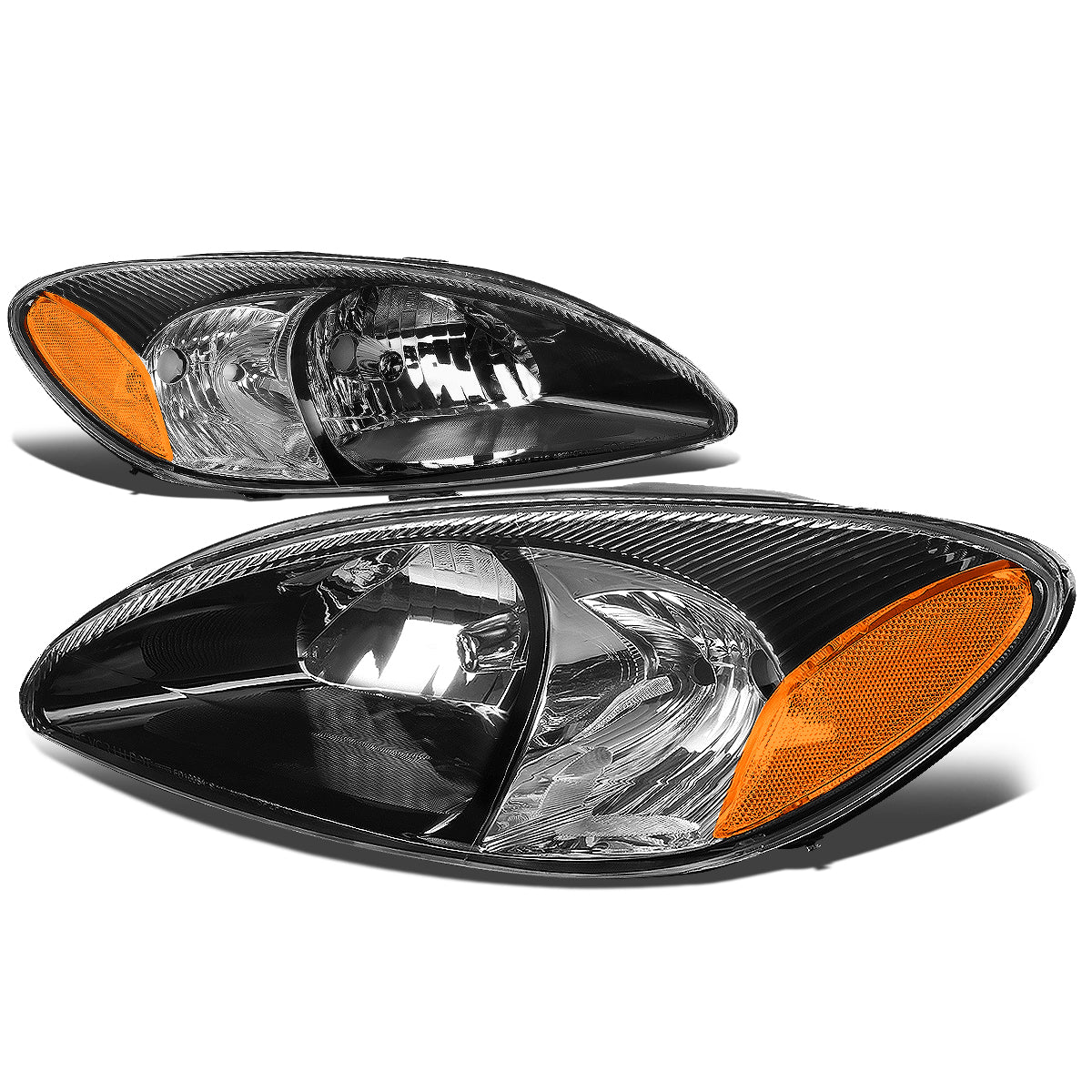 DNA Motoring, 00-07 Ford Taurus Headlights - Black Housing Amber Corner