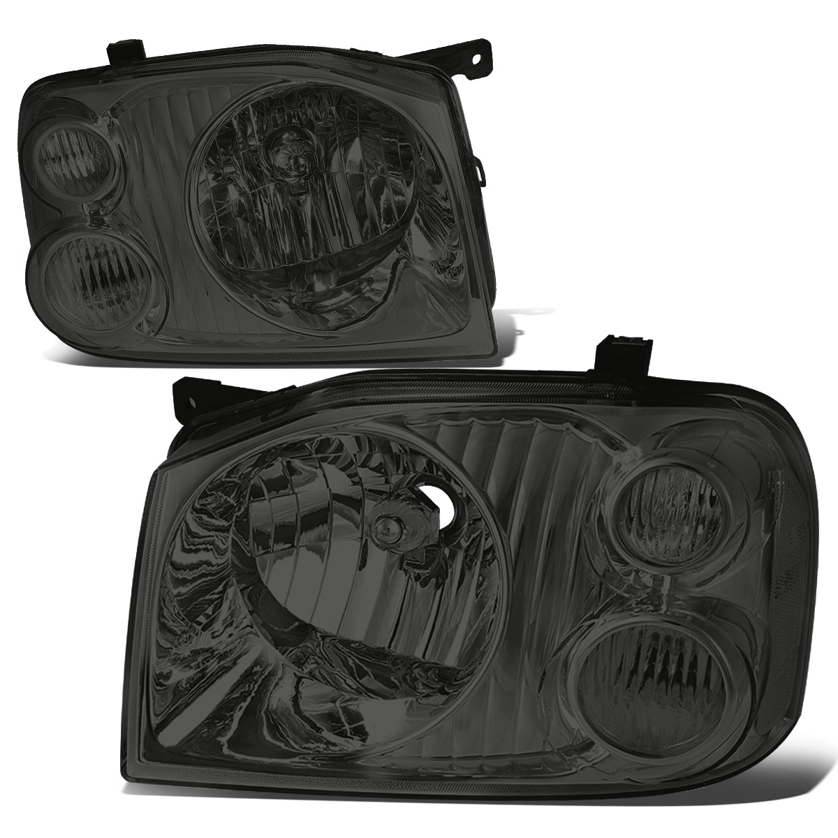 DNA Motoring, 01-04 Nissan Frontier Headlights - Smoked Housing Clear Corner