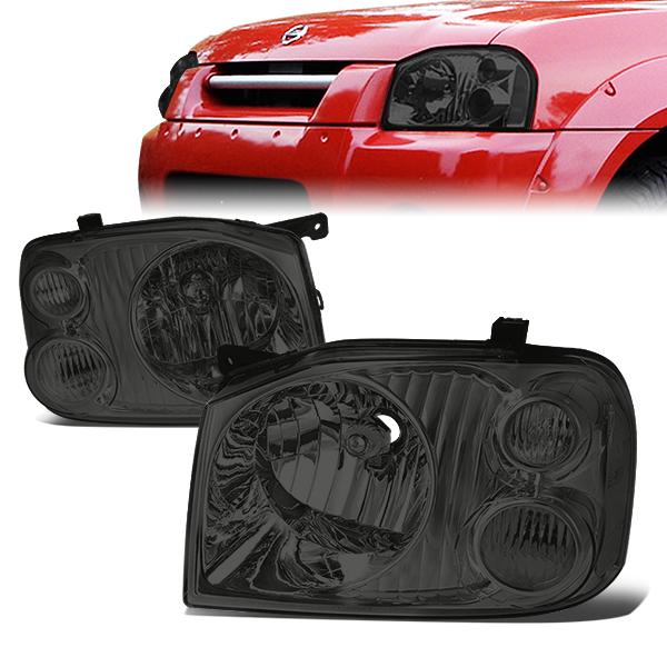 DNA Motoring, 01-04 Nissan Frontier Headlights - Smoked Housing Clear Corner