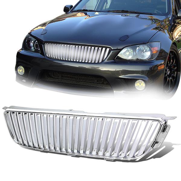 CAAP, 01-05 Lexus IS300 Front Grille - Badgeless Vertical Fence Style - Chrome