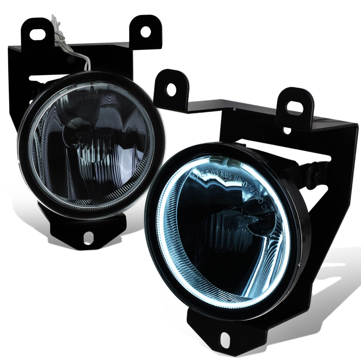 DNA Motoring, 01-06 GMC Yukon XL Sierra 1500 Denali Classic C3 Smoked Lens Halo-Ring Fog Lights