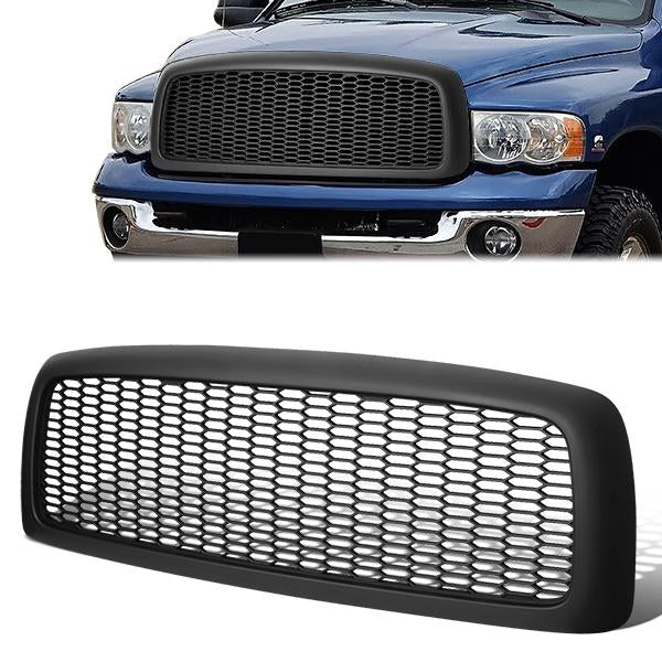 CAAP, 02-05 Dodge Ram 1500 2500 3500 Front Grille - Honeycomb Mesh - Matte Black