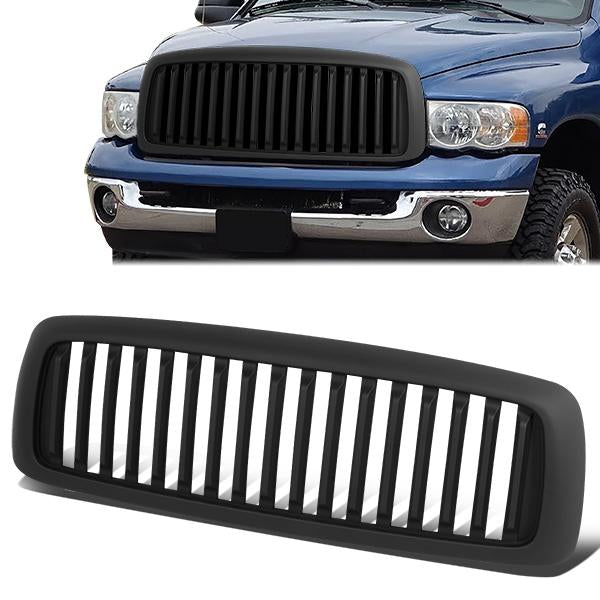 CAAP, 02-05 Dodge Ram 1500 2500 3500 Front Grille - Vertical Fence Style - Matte Black