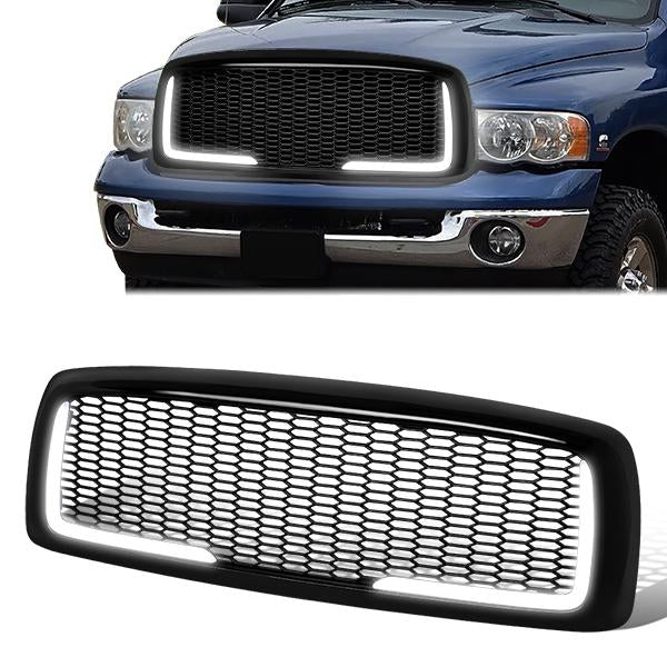 CAAP, 02-05 Dodge Ram 1500 2500 3500 LED DRL Front Grille - Honeycomb Mesh