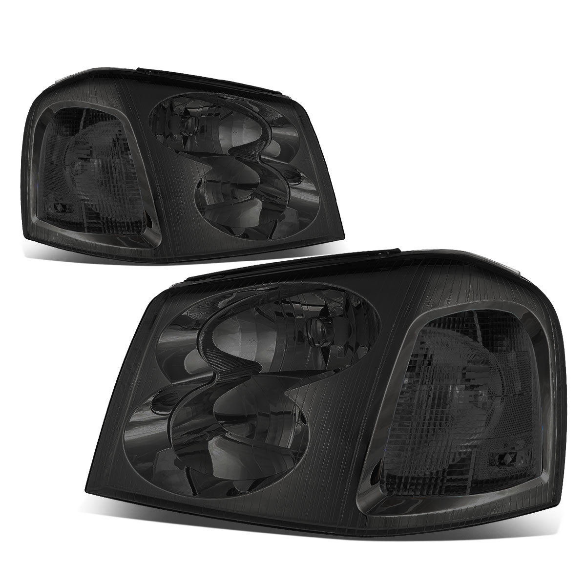 DNA Motoring, 02-09 GMC Envoy Headlights - Smoked Housing Clear Corner