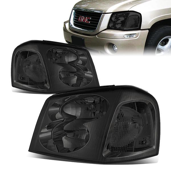 DNA Motoring, 02-09 GMC Envoy Headlights - Smoked Housing Clear Corner