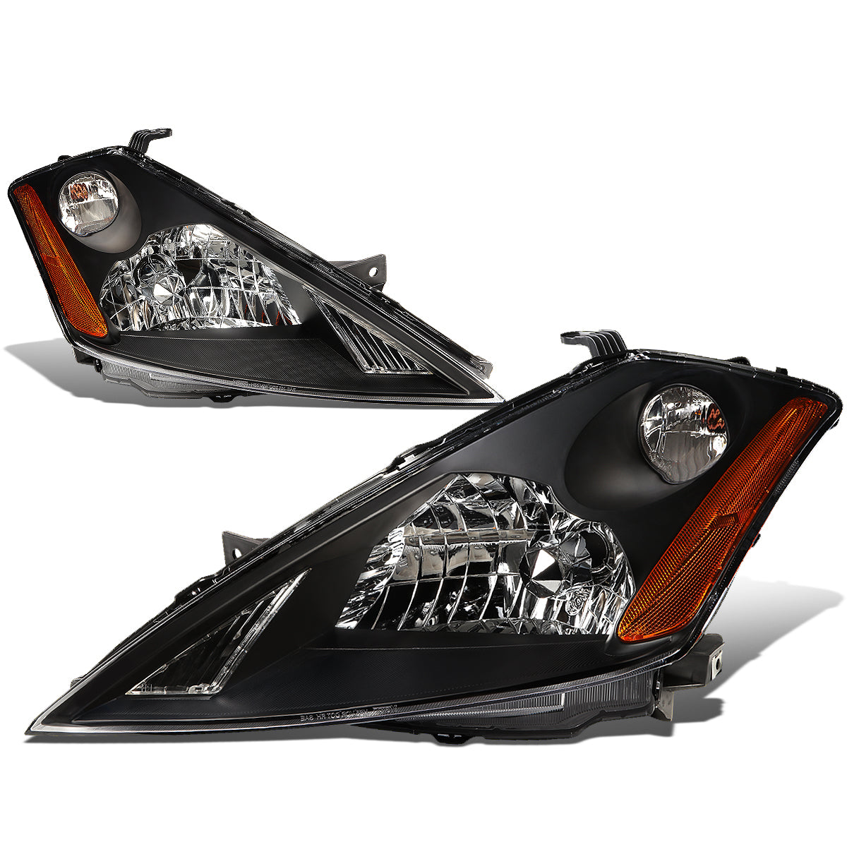 DNA Motoring, 03-07 Nissan Murano Headlights - Black Housing Amber Corner