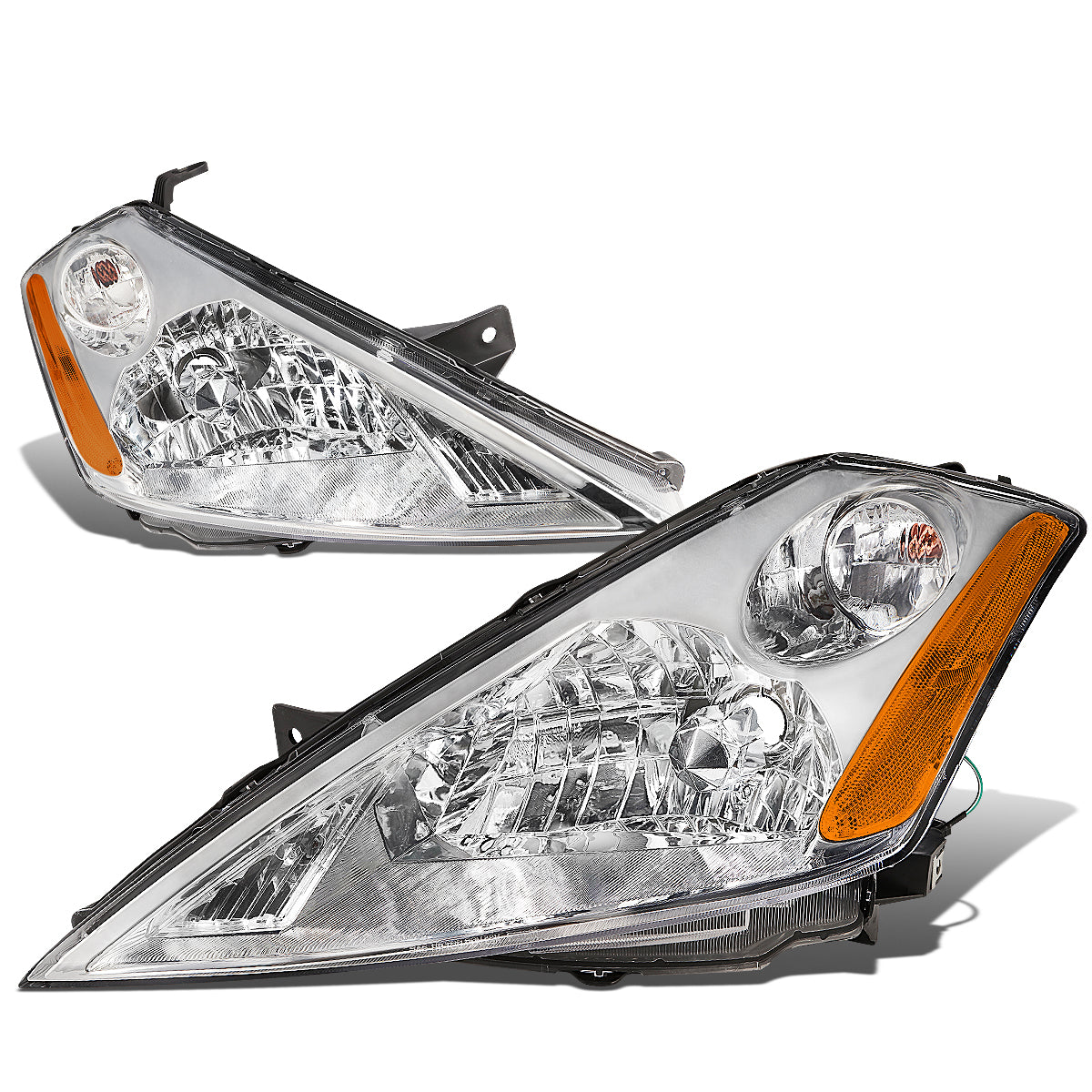 DNA Motoring, 03-07 Nissan Murano Headlights - Chrome Housing Amber Corner