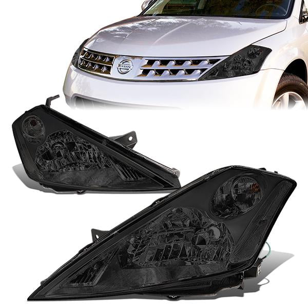 DNA Motoring, 03-07 Nissan Murano Headlights - Smoked Housing Clear Corner