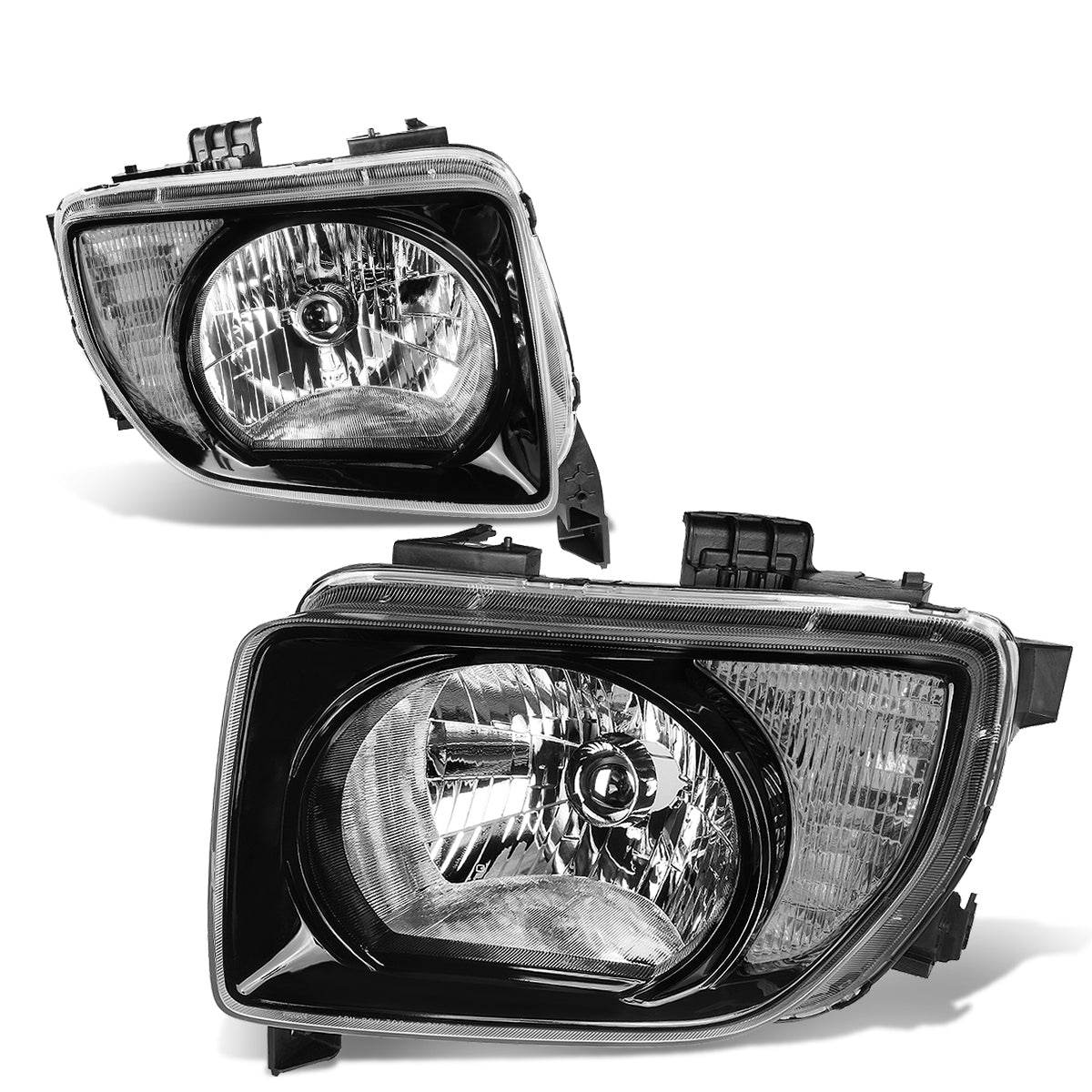 DNA Motoring, 03-08 Honda Element DX/EX/LX Headlights - Black Housing Clear Corner