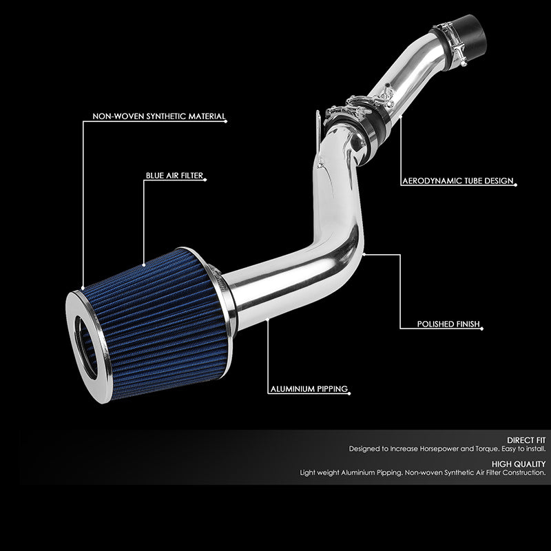 J2 Engineering, 03-08 Hyundai Tiburon 2.7L V6 Aluminum Cold Air Intake w/Blue Cone Filter