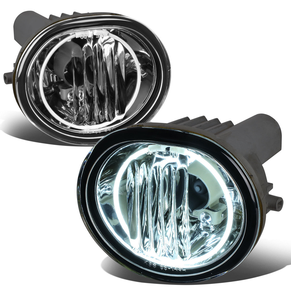 DNA Motoring, 03-08 Toyota Matrix Pontiac Vibe Scion tC Clear Lens Halo-Ring Fog Lights - w/Bulbs