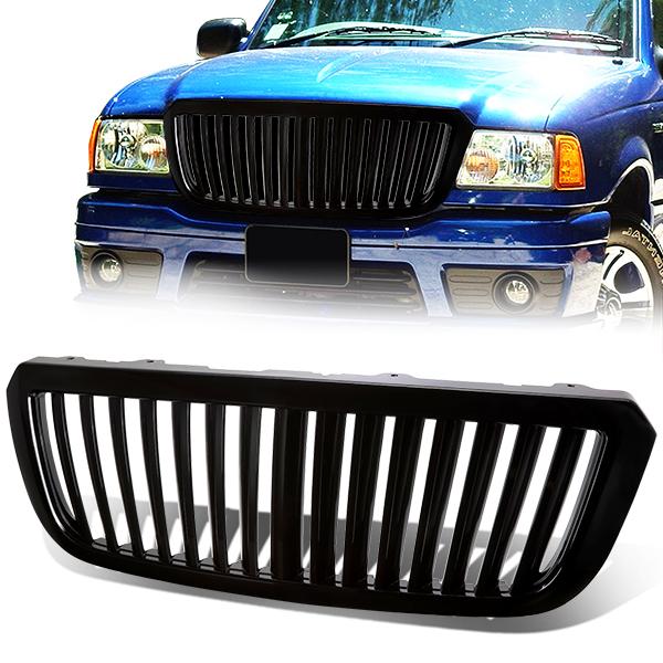 CAAP, 04-05 Ford Ranger Front Grille - Badgeless Vertical Fence Style - Black