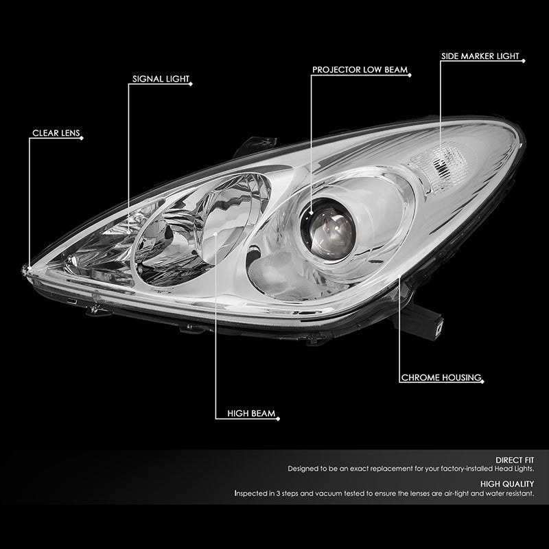 DNA Motoring, 04-06 Lexus ES330 Pair Projector Headlights (Chrome Housing)