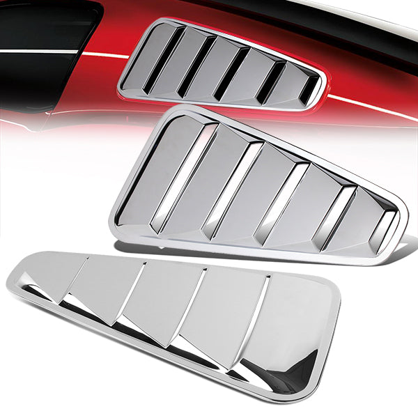 CAAP, 05-14 Ford Mustang Coupe Rear Quarter Vent Window Louvers - Chrome