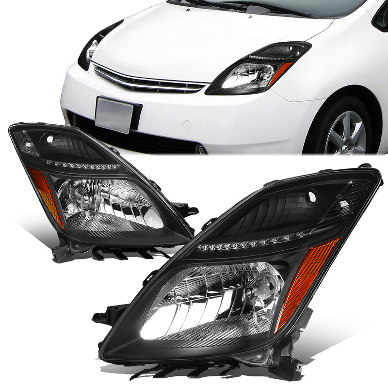 DNA Motoring, 06-09 Toyota Prius OE Style HID Nenon Headlights - Black Housing Amber Corner