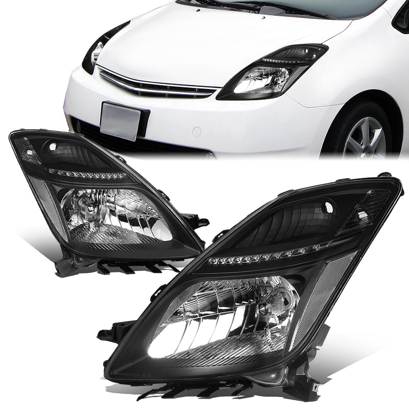 DNA Motoring, 06-09 Toyota Prius OE Style HID Nenon Headlights - Black Housing Clear Corner