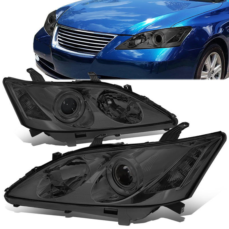 DNA Motoring, 07-09 Lexus ES350 Projector Headlights - Chrome Housing with Tinted Lens