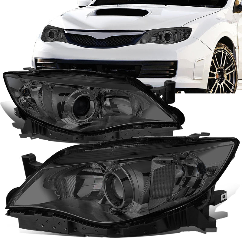 DNA Motoring, 08-11 Subaru Impreza Projector Headlights - Chrome Housing with Tinted Lens