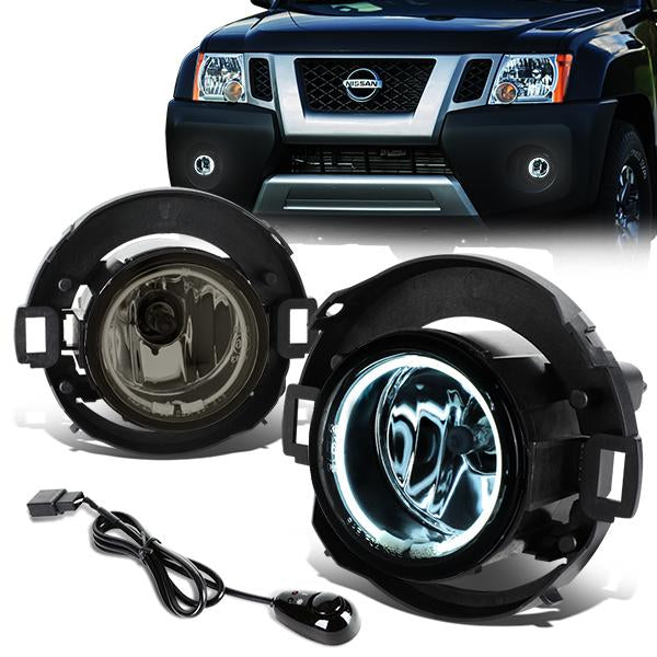 DNA Motoring, 08-18 Nissan Frontier 05-15 Xterra Smoked Lens Halo-Ring Fog Lights - w/Switch