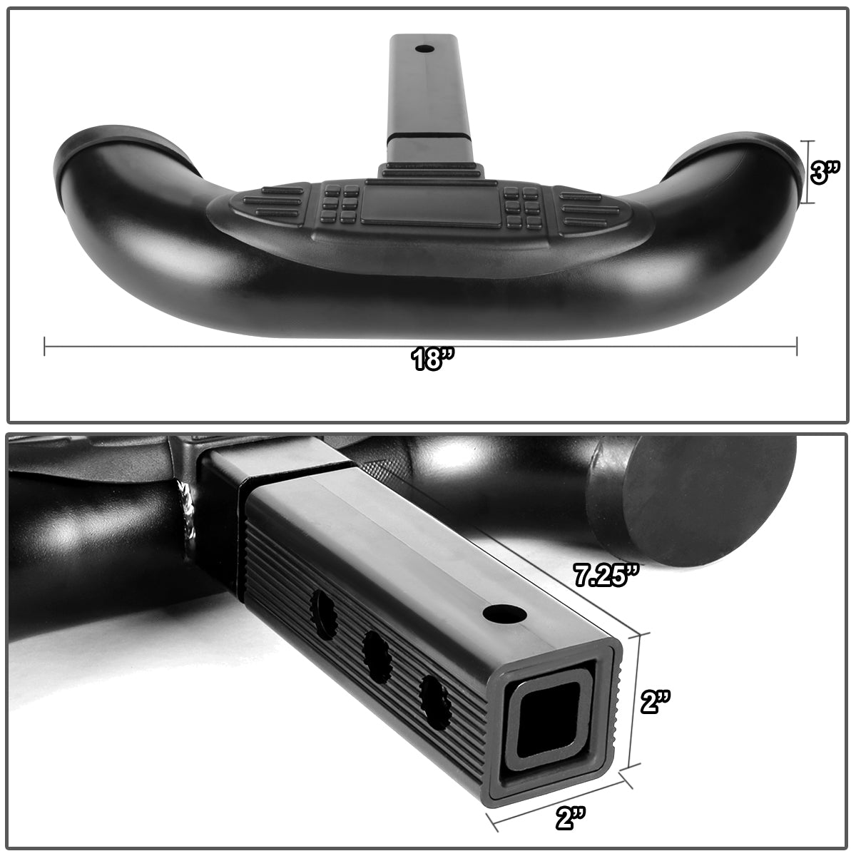 CAAP, 1.25" & 2" Removable Receiver Adapter Tow Hitch Step Bar