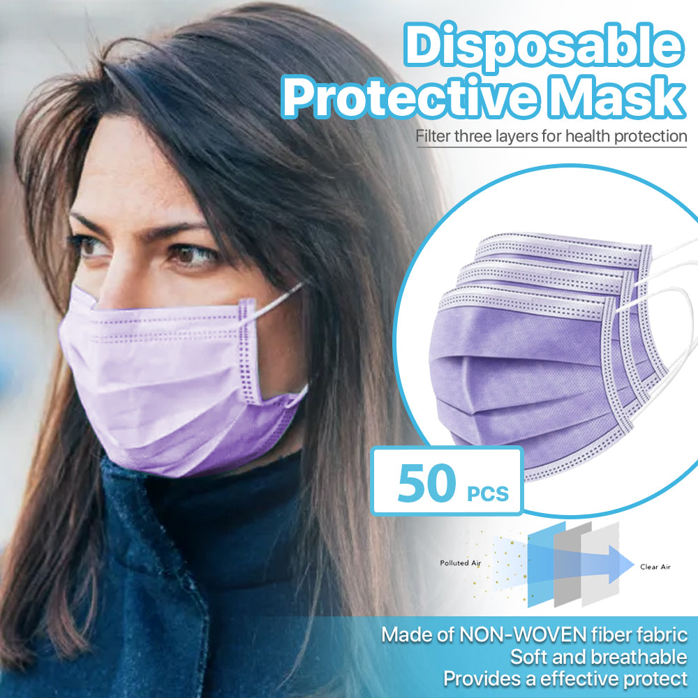 CAAP, [2-3 Days Priority Shipping] Protective Disposable Face Masks 3-Layer Earloop - 50Pcs