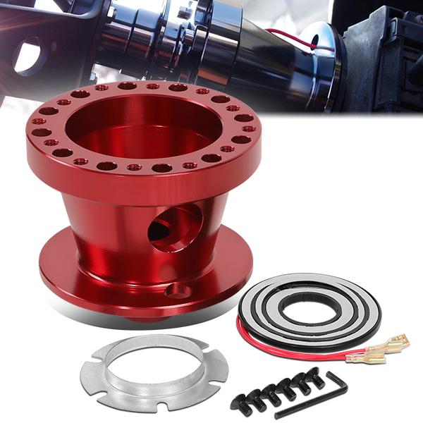 CAAP, 84-04 Ford Mustang 84-88 Thunderbird Ranger Aluminum Steering Wheel Hub Adapter - Red