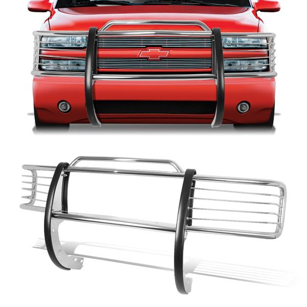 CAAP, 88-00 Chevy GMC C/K 1500 2500 3500 Suburban Brush Grille Guard - Stainless Steel