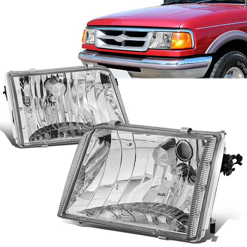 DNA Motoring, 93-97 Ford Ranger Headlights - Chrome Housing