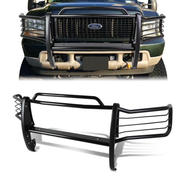 CAAP, 99-07 Ford F250 F350 F450 F550 Super Duty Excursion Brush Grille Guard - Steel - Black