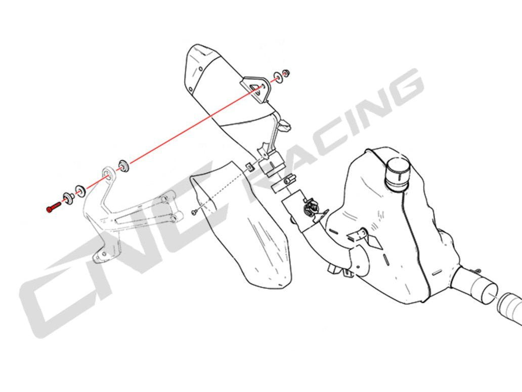 CNC Racing, KV364X - CNC RACING Ducati Titanium Silencer Bracket Bolt